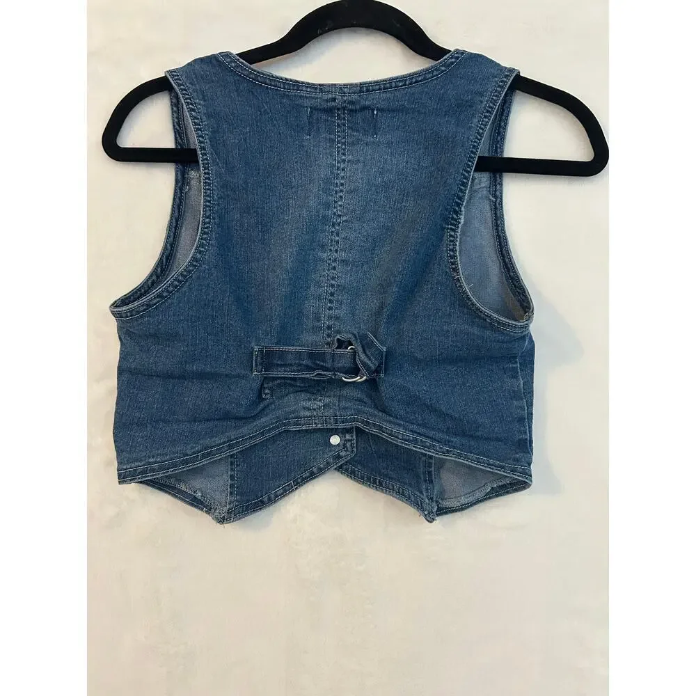 wallflower dreamer fit denim‎ vest xs adjustable